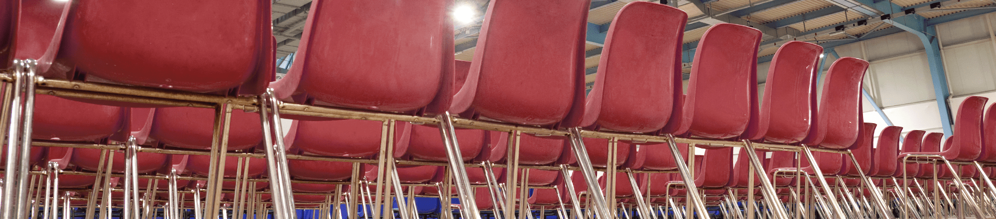 rows of red chairs